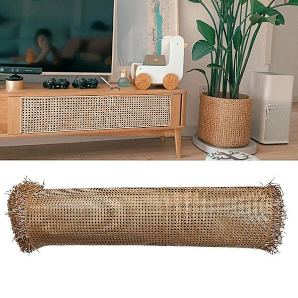 rouleau de filet en rotin sans échardes, résistant, pour la décoration de meubles et le bricolage, 50 cm. - 4