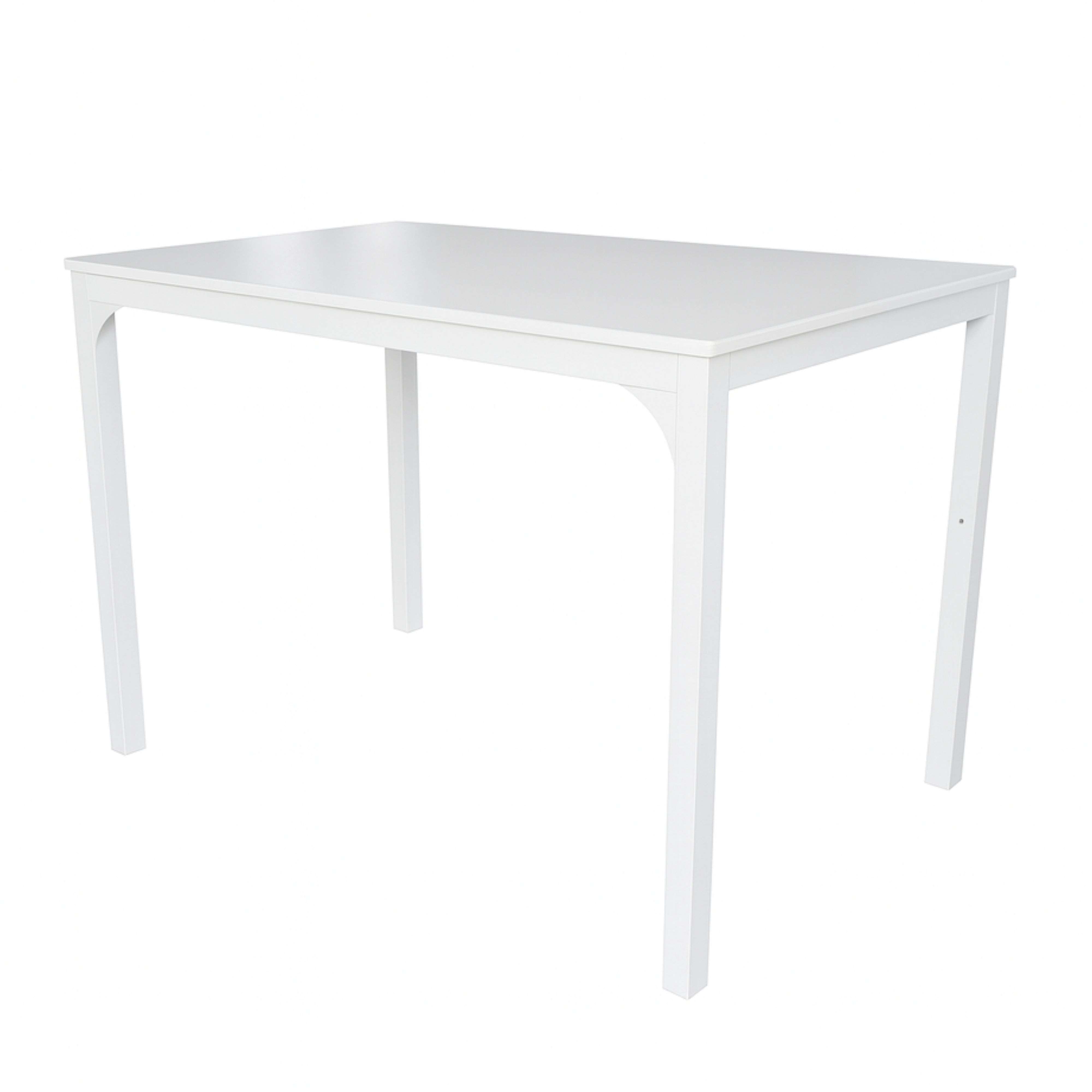 Ensemble table et 4 chaises de cuisine, ensemble repas, mélamine blanche - 2