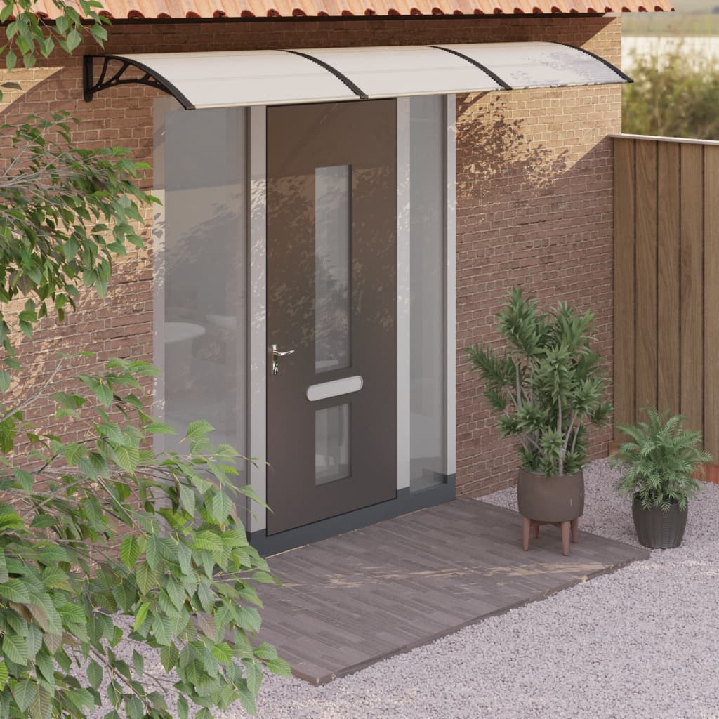 Maison exclusive - marquesina puerta policarbonato negro y transparente 300x75 cm