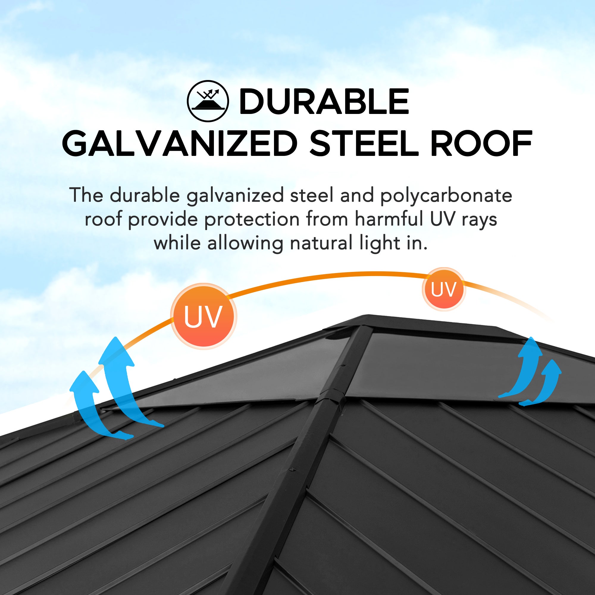 Pavillon de jardin Ernir Sunjoy, 4.5x3.9m dim. ext. (cas échéant incl. débord de toit) naturel, épaisseur paroi : 17,8m² superficie totale - 10
