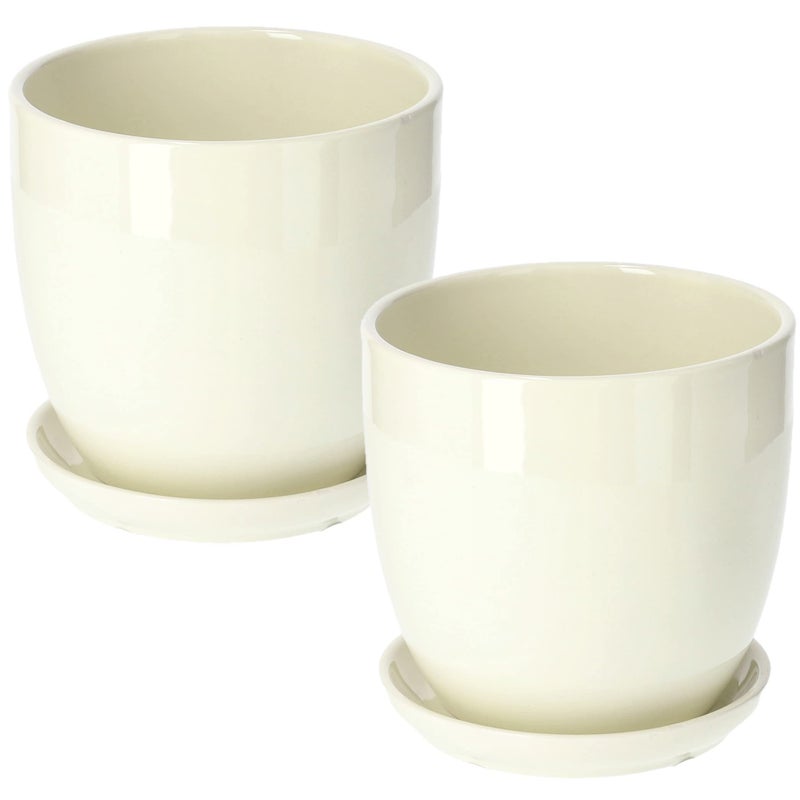 2x doniczka 15 donica osłonka ceramiczna podstawka - KOTARBAU
