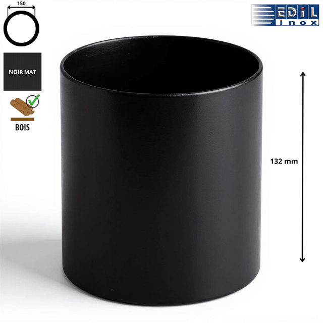 Adaptateur femelle - femelle anti bistre émaillé noir mat Ø150 Edilinox