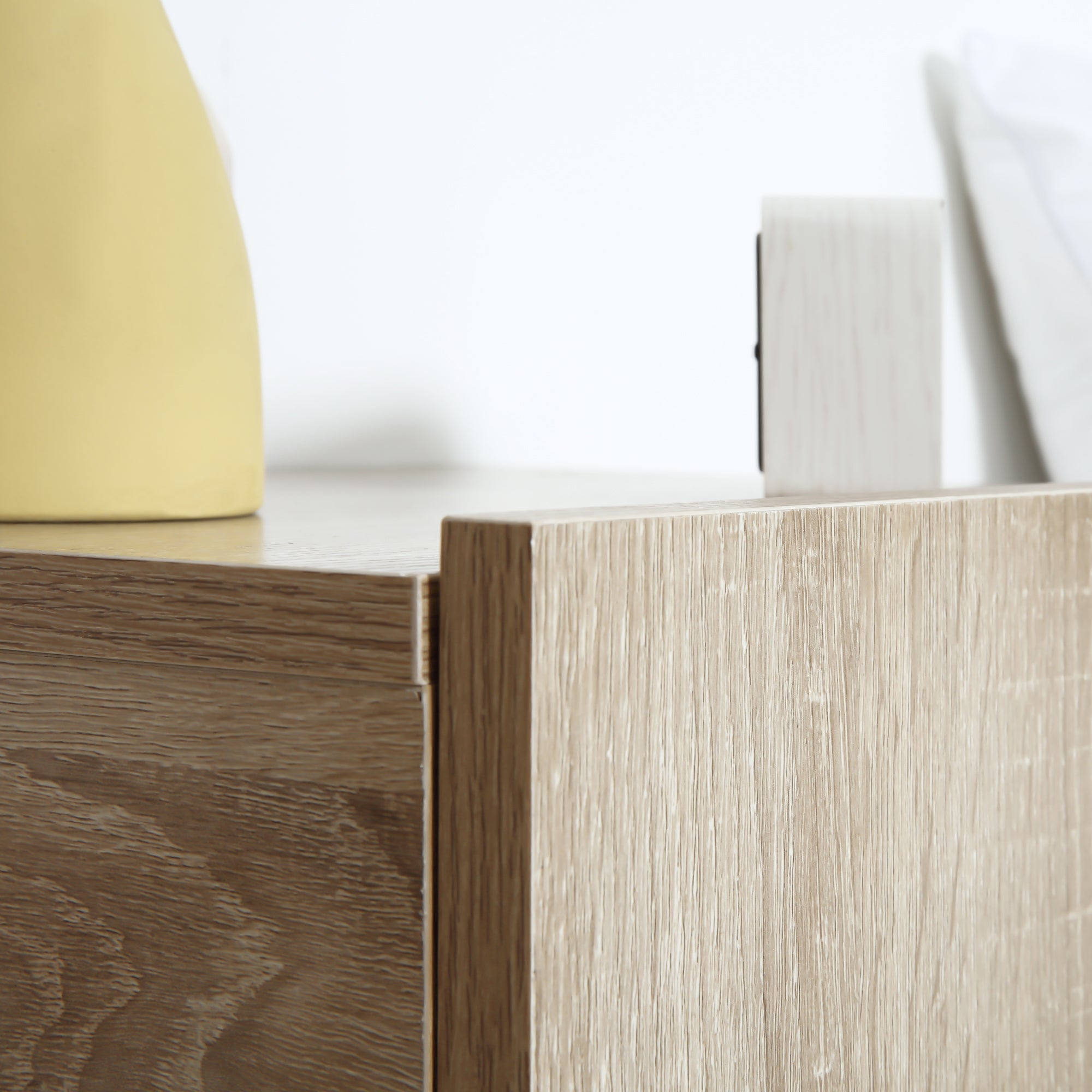 Mesitas de Noche HOMCOM Melamina de Madeira Madera Natural 40x30x15 cm - 4