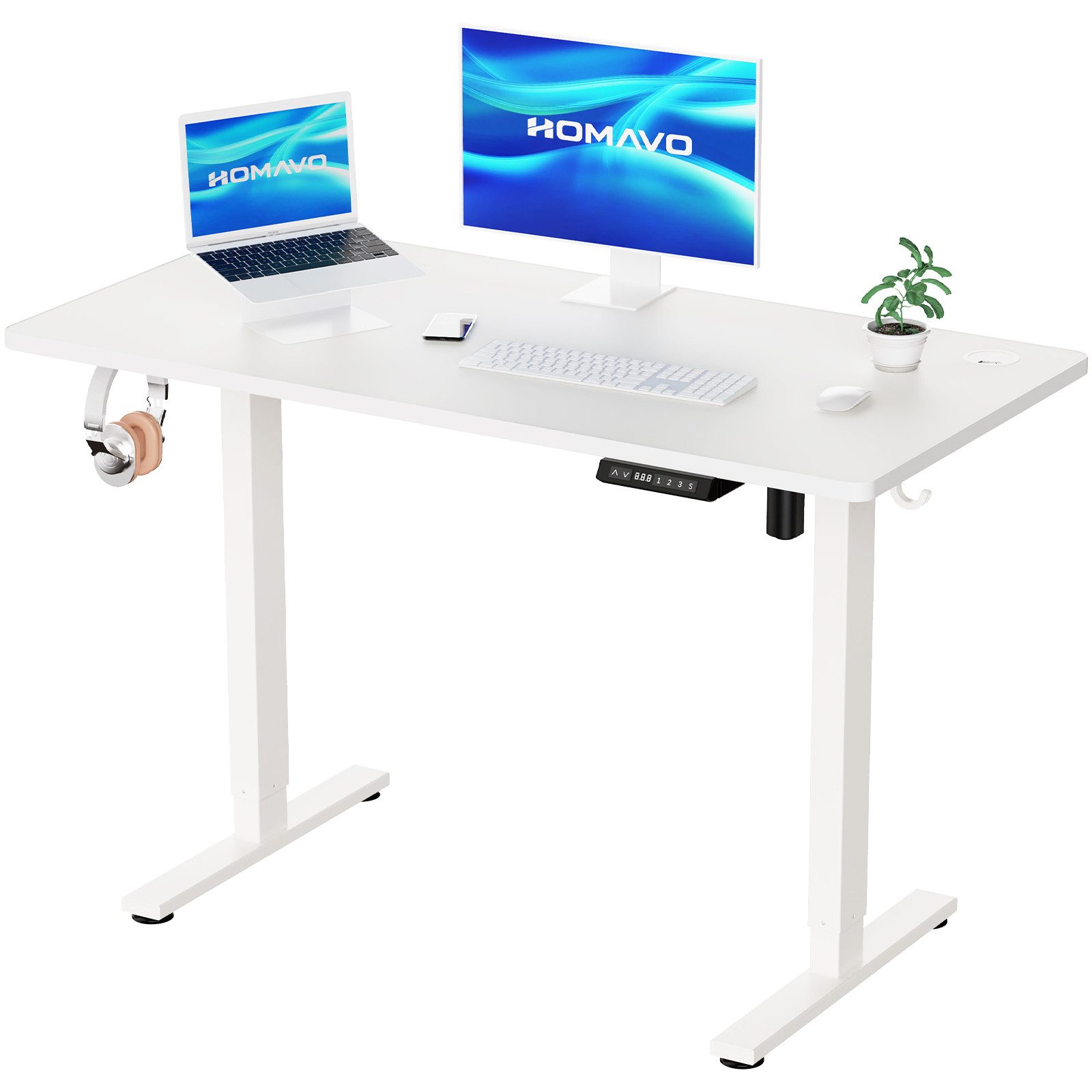 Bureau Assis-Debout Électrique, Dimensions 120x60 cm, Avec Fonction Mémoire Et Anti-Collision, Ports Usb-A Et Type-C, Hauteur Réglable De 70 À 119 cm - 9