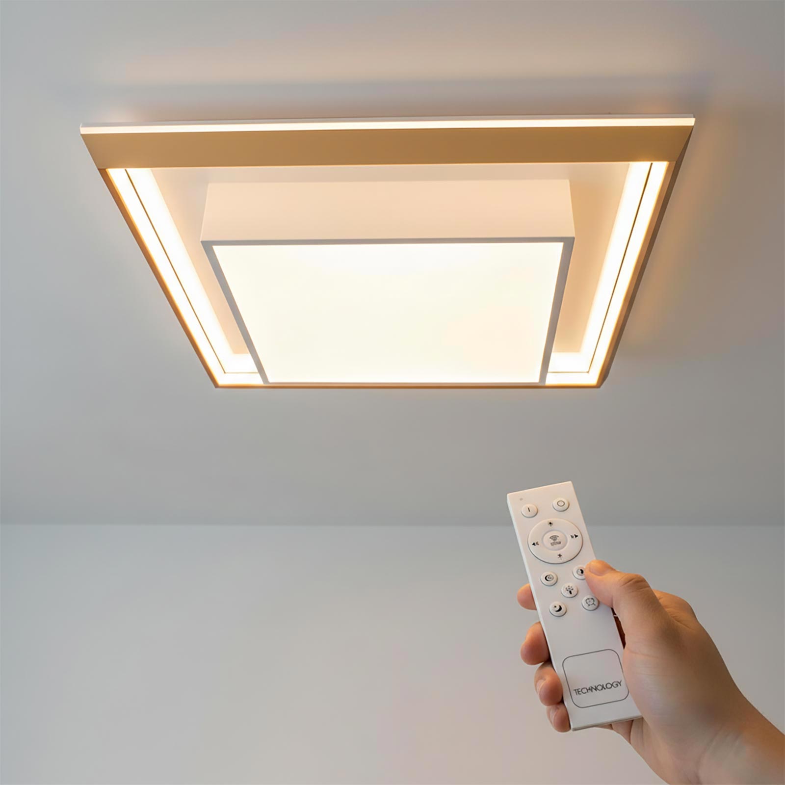 Plafoniera a led da interno moderna a soffitto forma quadrata 3d