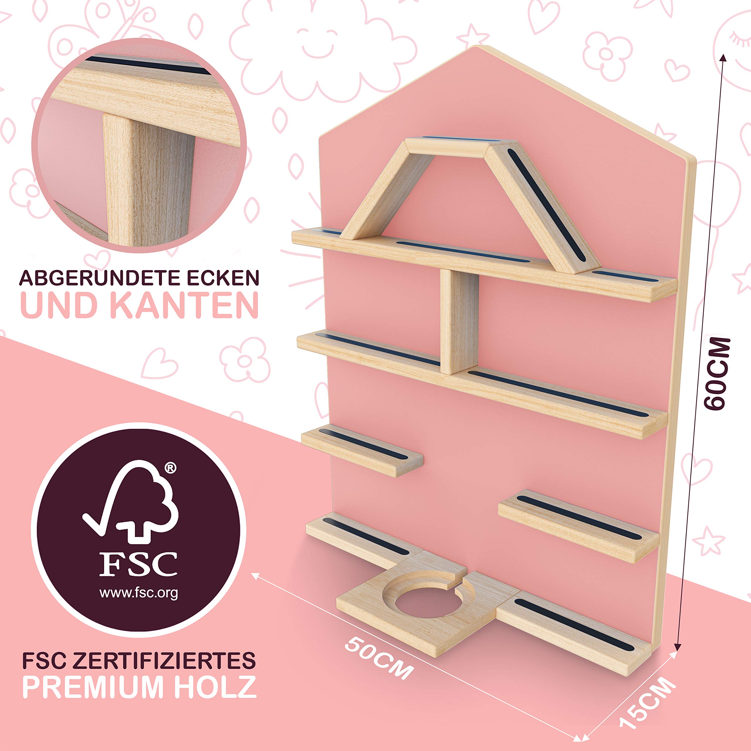 Étagère Murale Pour Toniebox - Magnétique, Rangement Jusqu'à 85 Figurines, Pin Massif, Design Scandinave