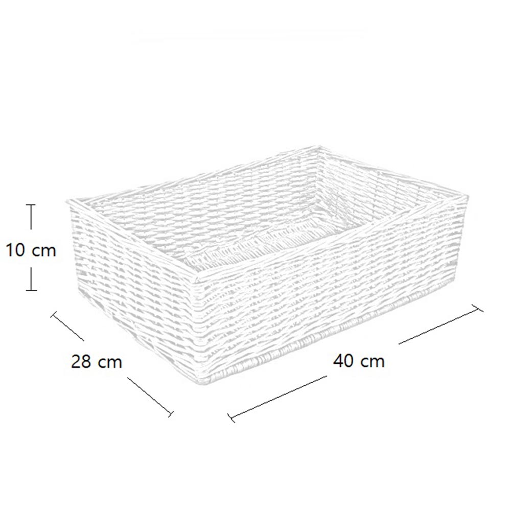 Cesta expositora de pan de mimbre rectangular 40 x 28 h 10 cm - 3