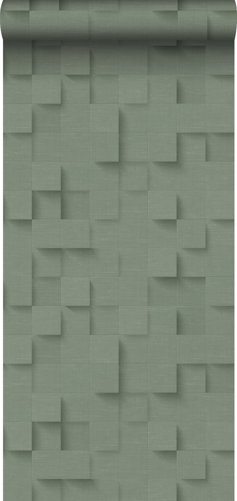 Tapeta kostki 3D szaro zielonym - 50 x 900 cm - ORIGIN
