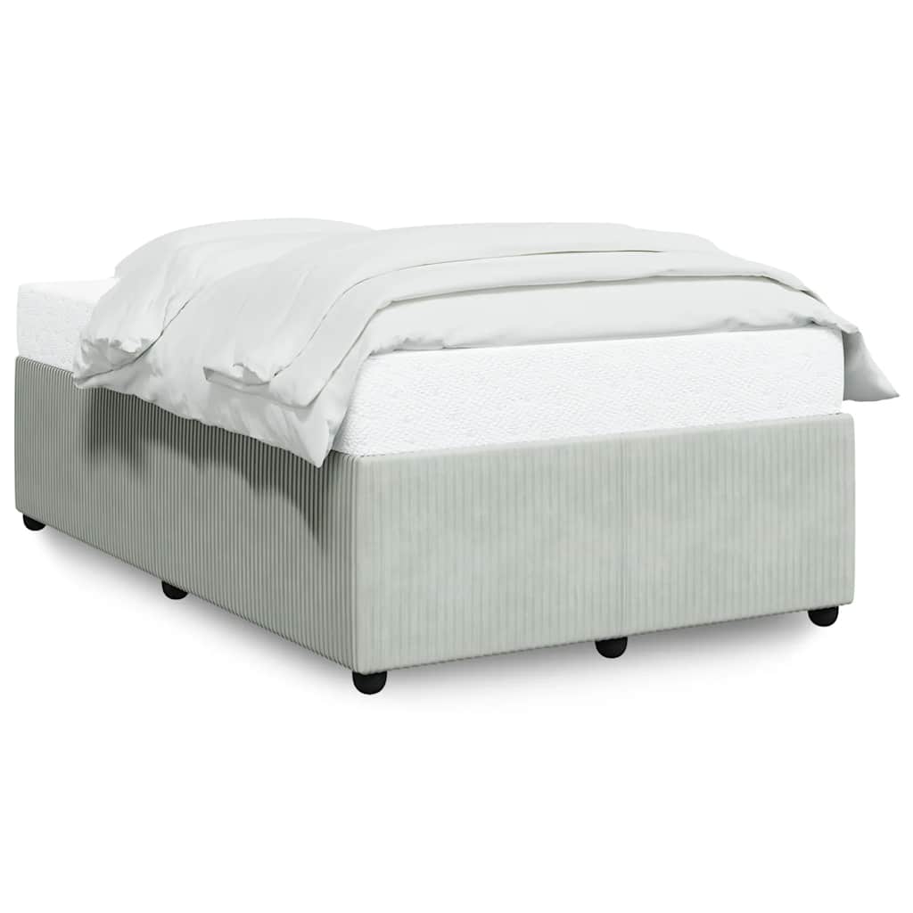 Cadre de lit sans matelas, en velours, gris clair, pour la chambre, 120 × 200 cm - 2