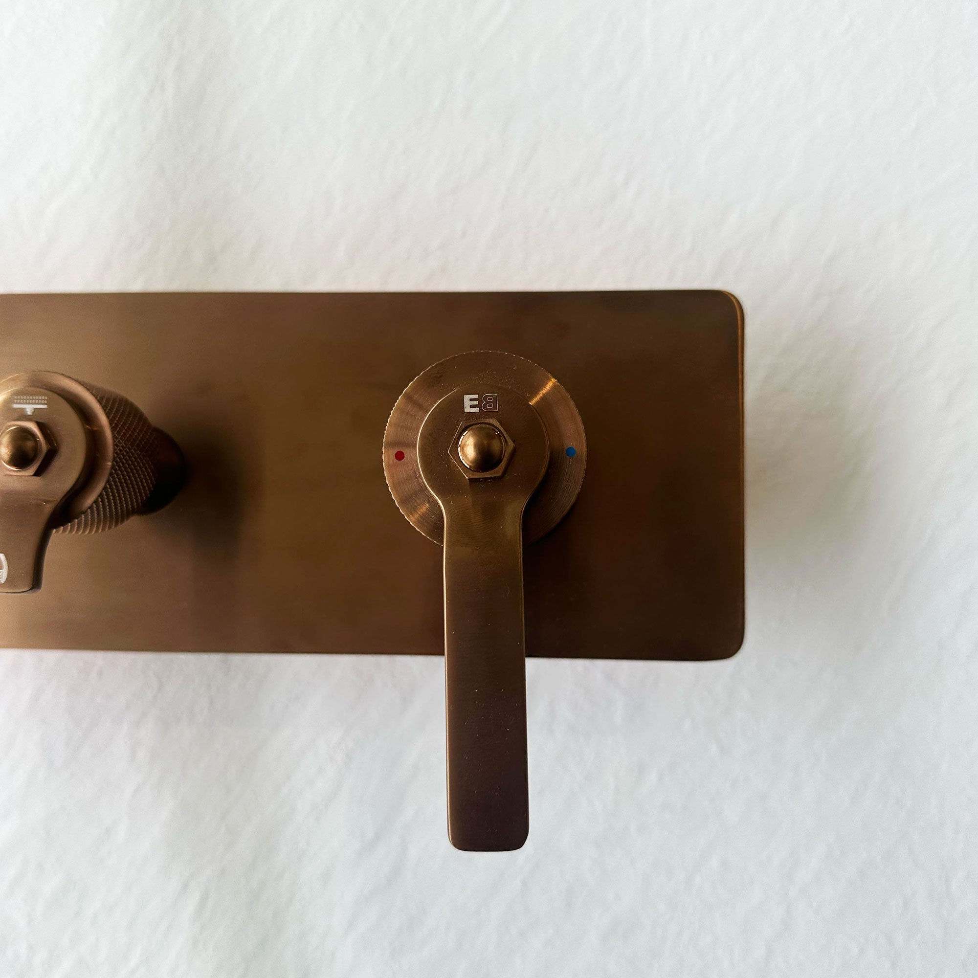 Molette colonne de douche encastrée mécanique cuivre brossé - 6