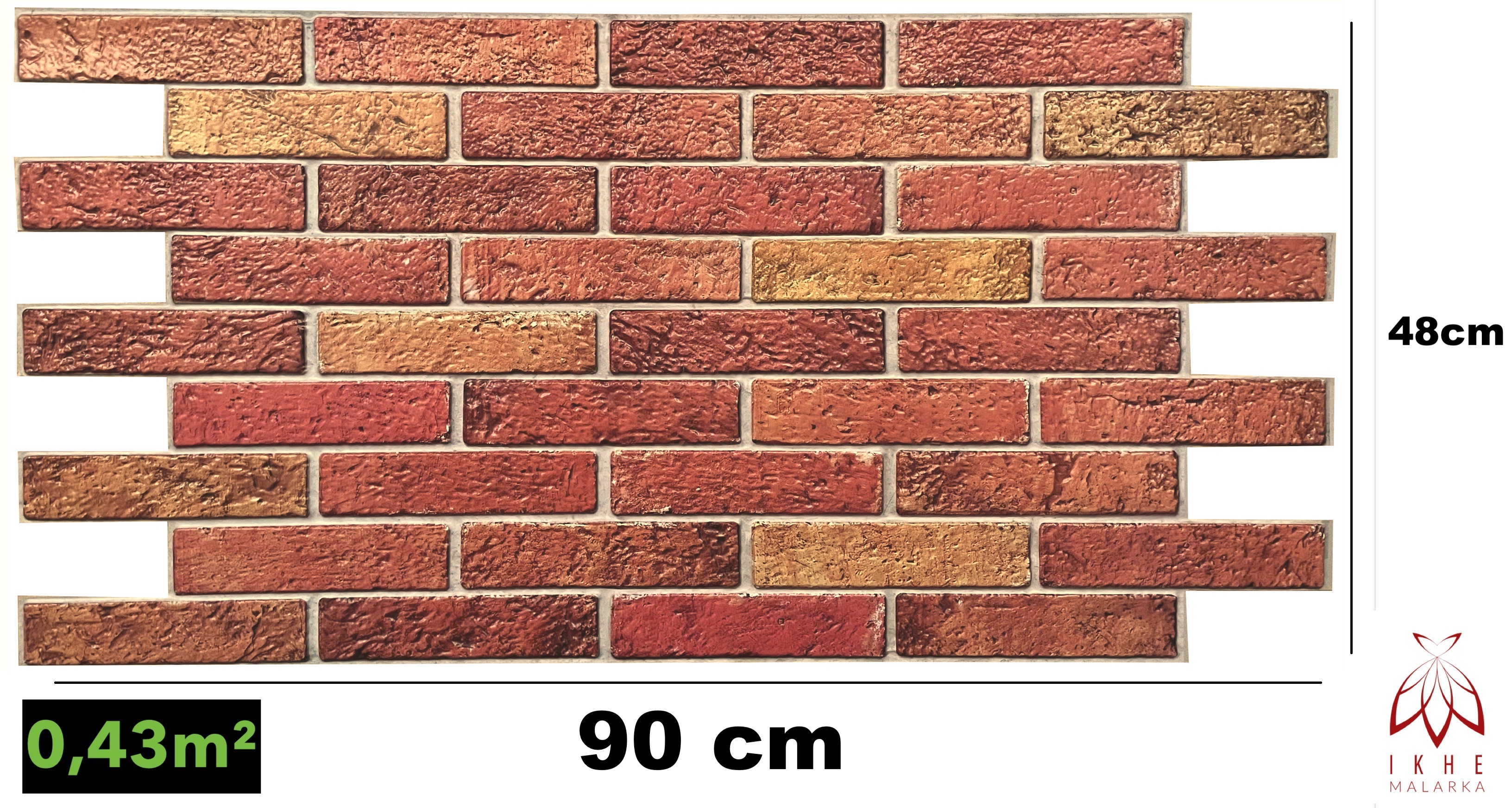 4 m²/10 pièce 3D PVC IMITATION TUILES panneaux muraux revêtement mural DECOR PVC bardage carreaux imitation Red Fire Brick épaisseur 1mm ! - 5