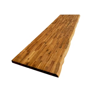 Plan de travail Acacia massif bord naturel huilé L.250 X P.65 cm, Ep.36 mm Leroy Merlin Les bons plans des petits projets avant l'été