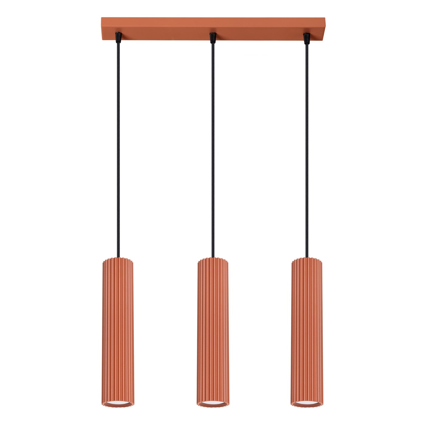 Lampa wisząca Karbon ochra czerwono-czarna 3xGU10x10W do kuchni wym: 98 x 45 x 6,5 cm aluminium Sollux Lighting