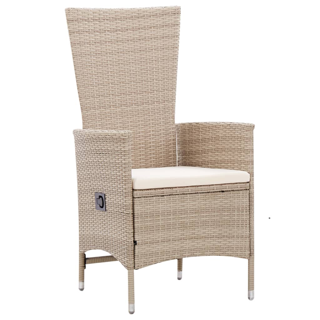 Maison Exclusive - Set da Pranzo da Giardino 7 pz con Cuscini in Polyrattan Beige - 5