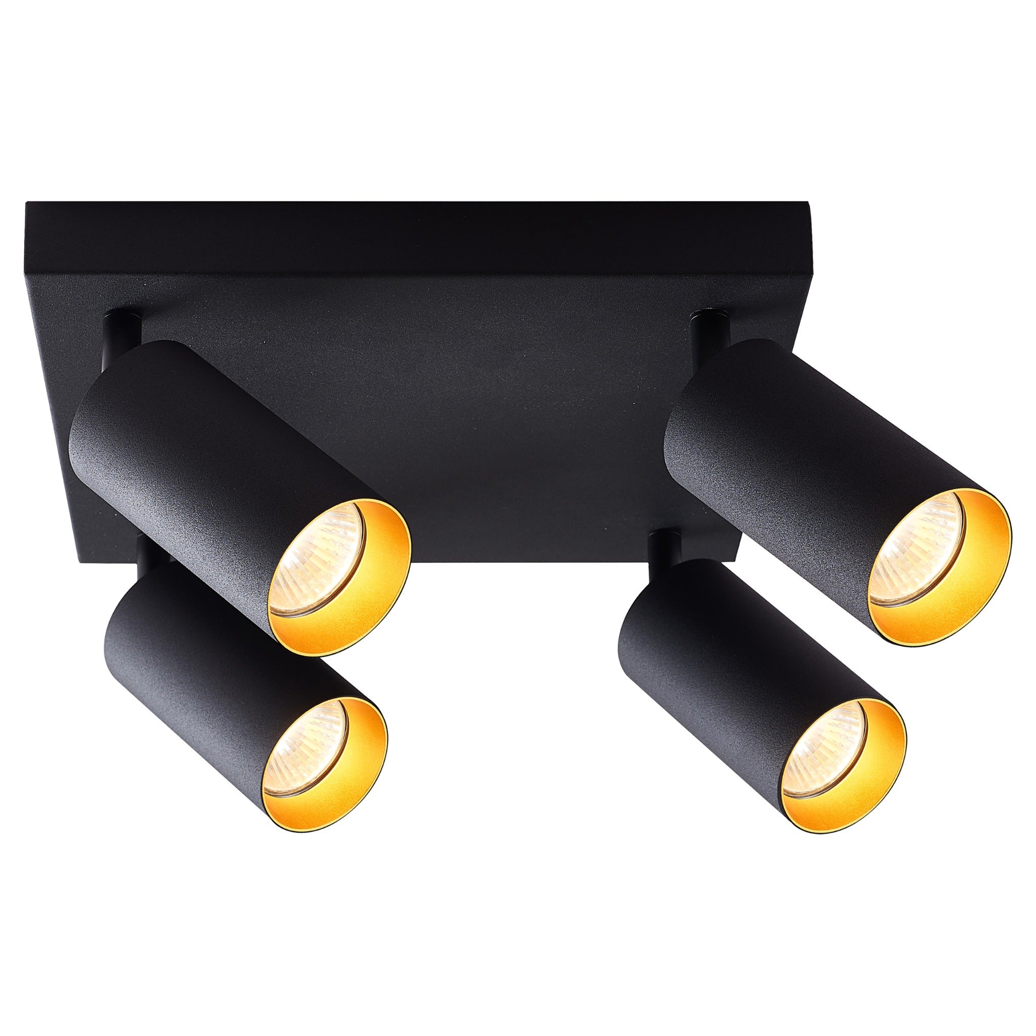 Lampa sufitowa Kinkiet 6x GU10 LED Eris Gold ruchomy czarny ze złotym środkiem MasterLED