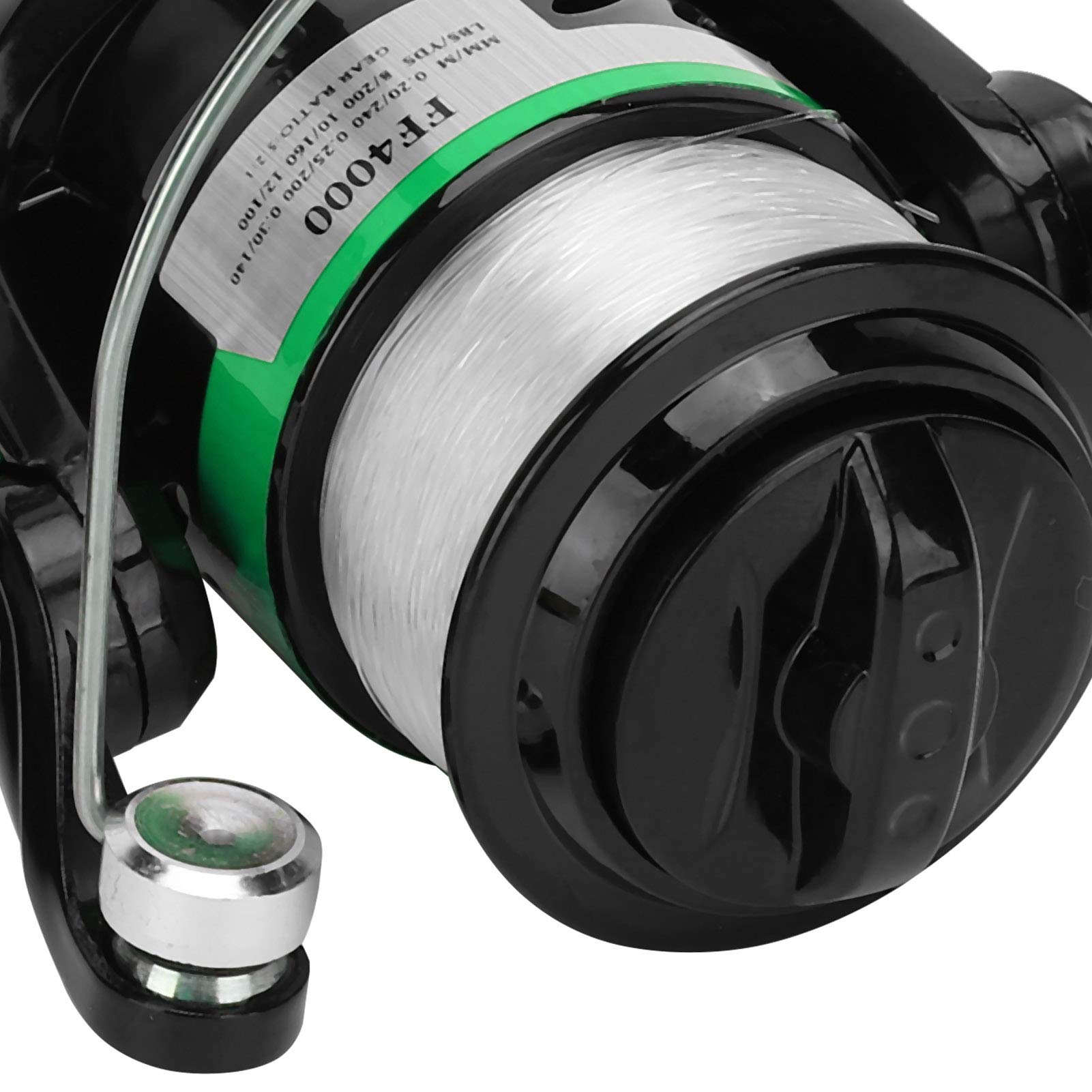 Canne da pesca portatili con mulinello da pesca con accessorio per la pesca con mulinello da pesca (nero e verde) - 2