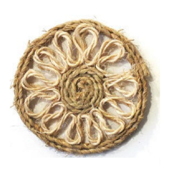 Salvamanteles de sisal natural 11 cm juego de 6