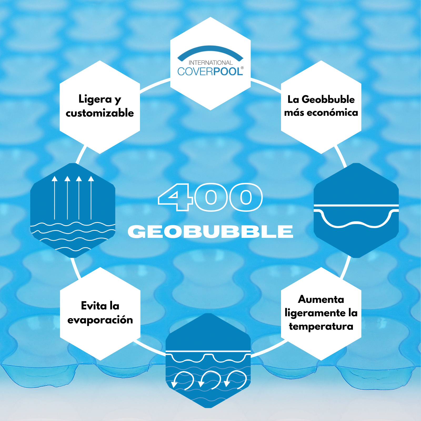 Bâche thermique 400 microns Geobubble de 9 x 3m avec renfort autour du contour - 3