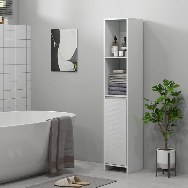 Mobiletto Da Bagno Salvaspazio HOMCOM - Legno 170 Cm, 2 Ante E Ripiani Regolabili - Foto 6