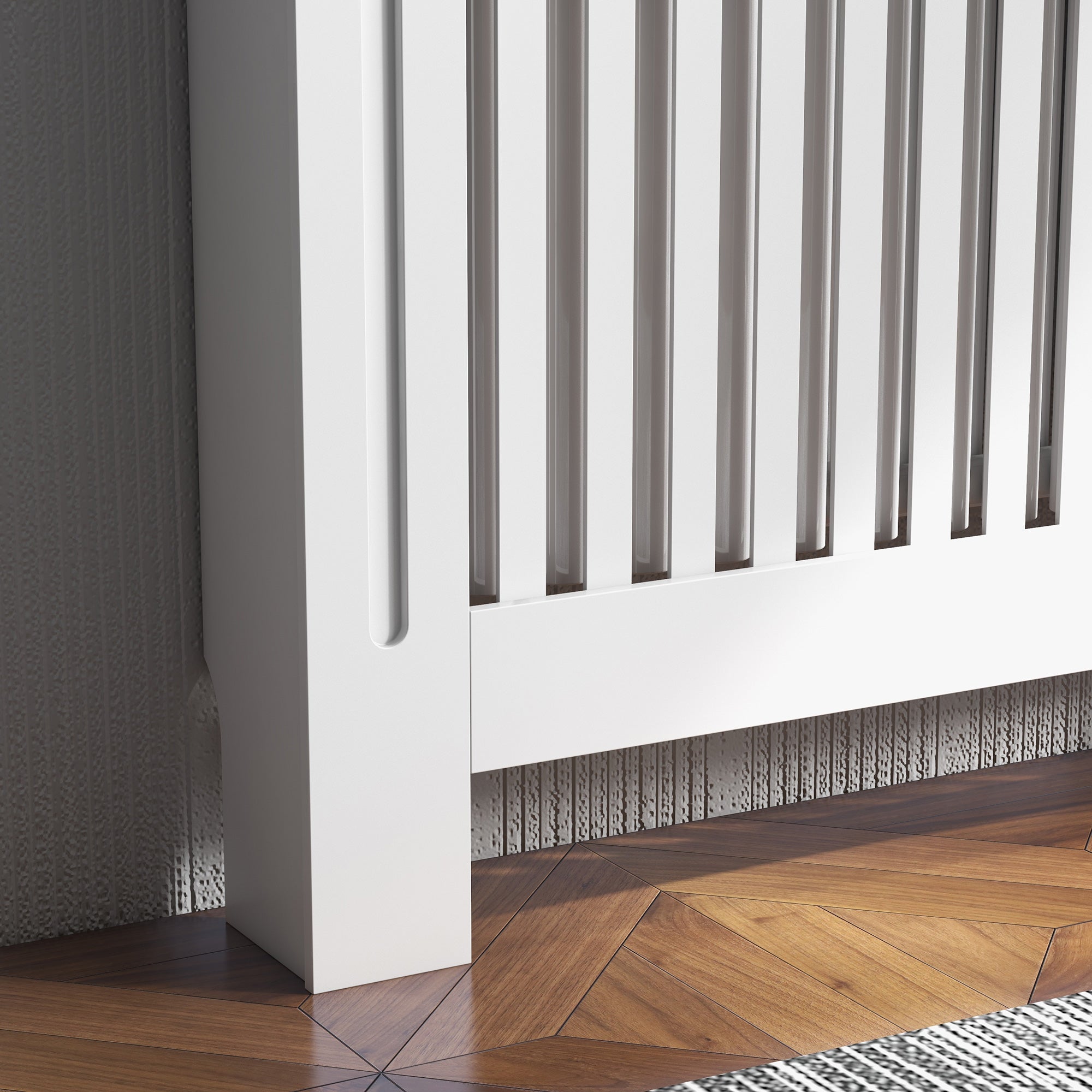 Cubierta de radiador Homcom blanco 112x19x81 cm MDF - 9