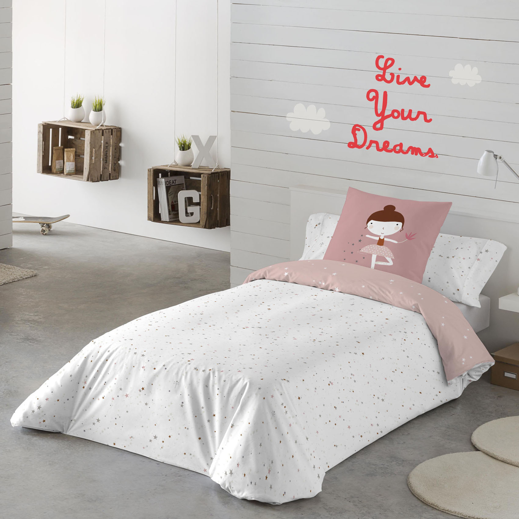 COPRIPIUMINO REVERSIBILE BALLERINA 100% COTONE LETTO 90 - 6