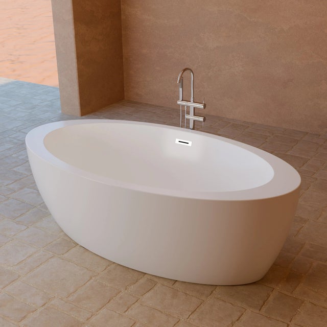 Baignoire Ilot Pearl 180 blanche 180 x95 x58 cm, by SPALINA