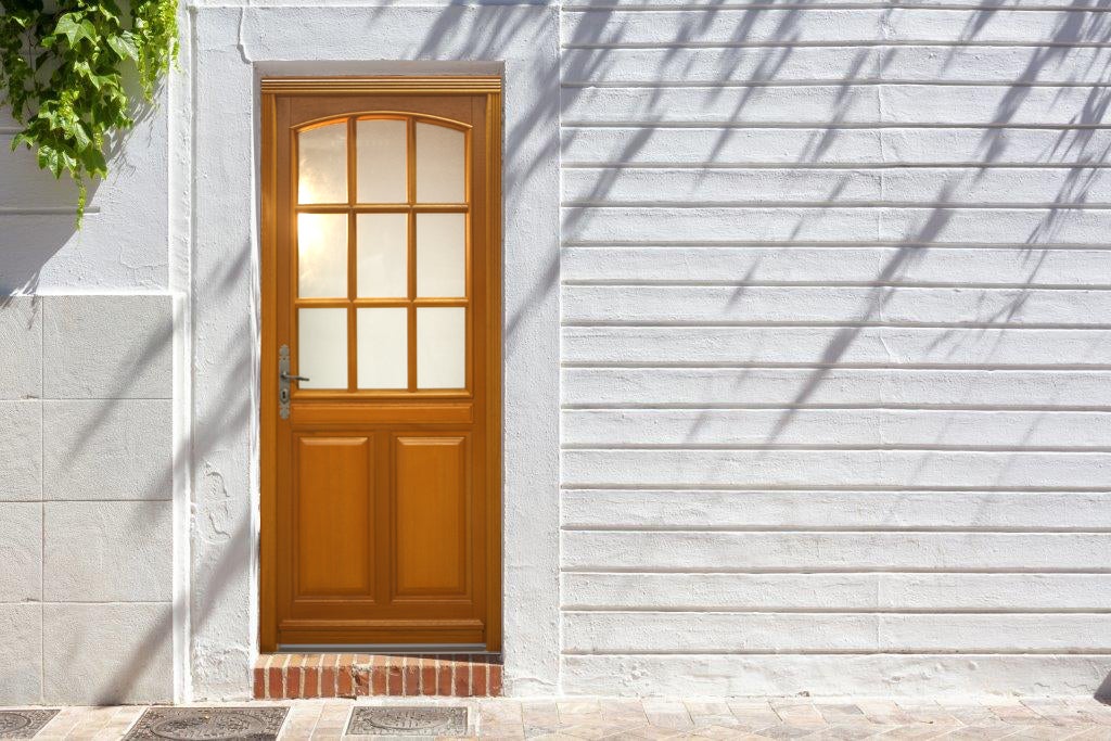 Porte D'Entrée Bois Vitrée, Alena, H,215Xl,90 P, Droit Côtes Tableau