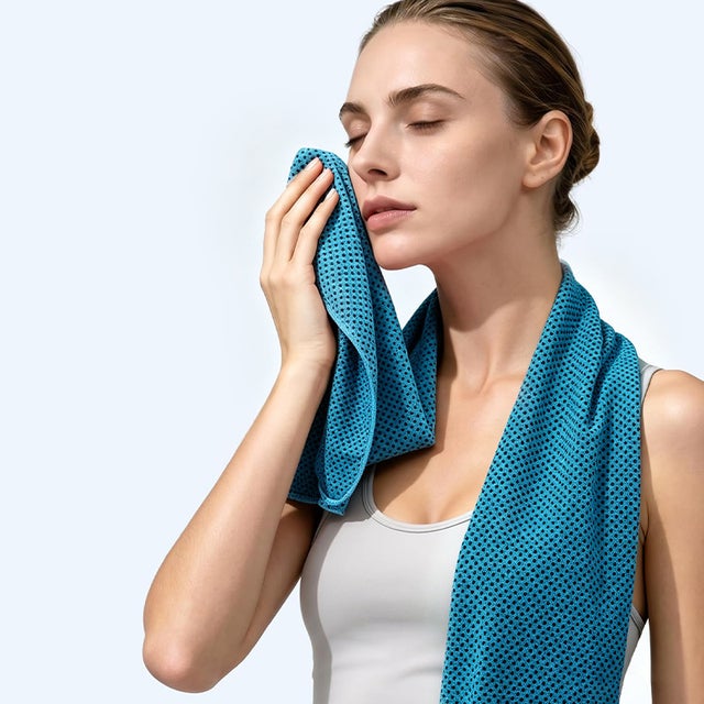 Lot de 2 serviettes rafraîchissantes 100x30 cm, microfibre glacée pour nuque, douce et respirante, idéale sport, yoga, golf, camping, fortes chaleurs.