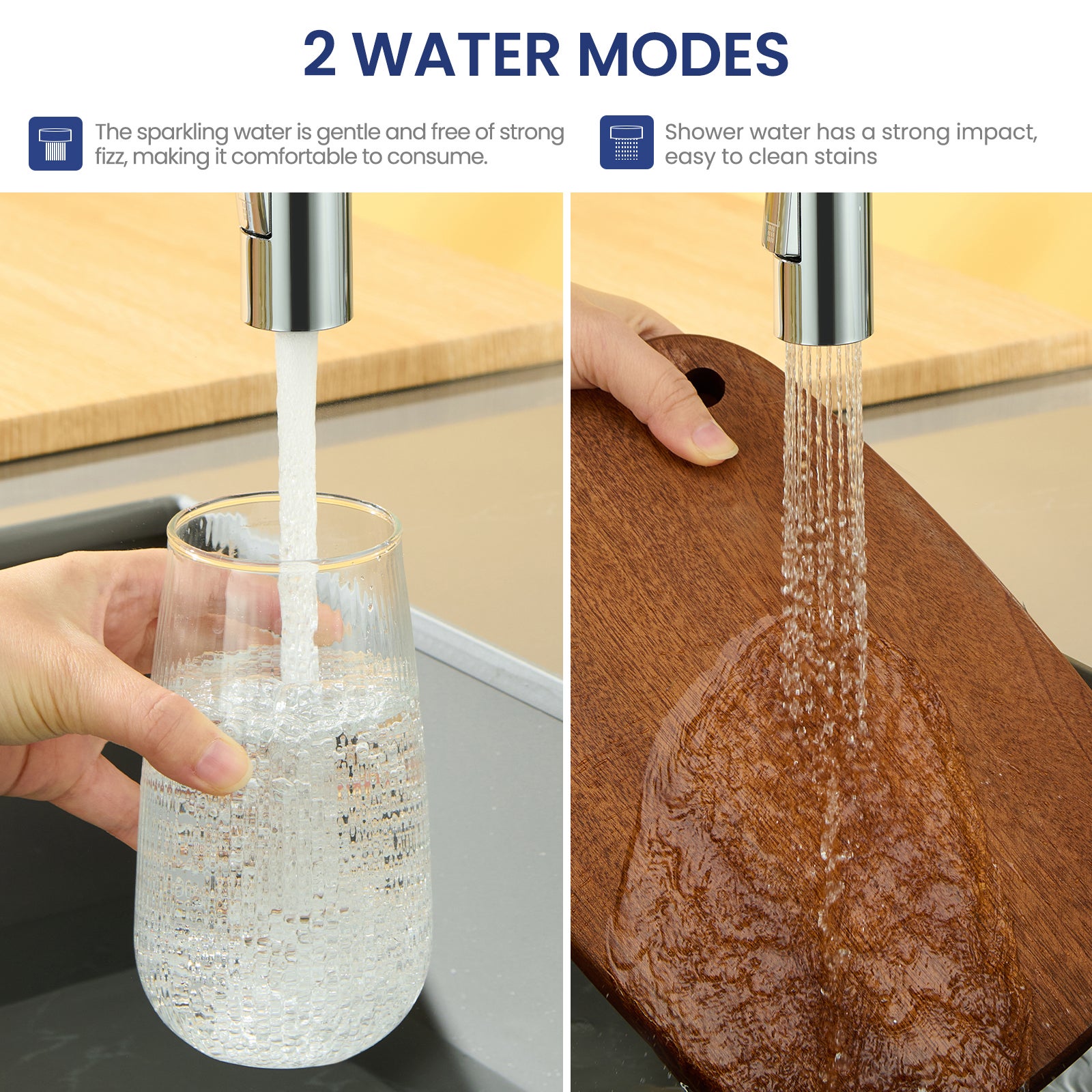 Cecipa Max Robinet Cuisine avec Douchette Extractible Chromé, Mitigeur Cuisine avec 2 Jets, Robinet évier avec douchette - 3