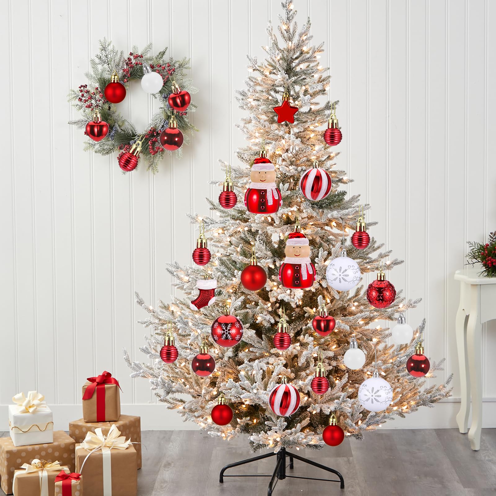 Juego de 72 adornos navideños de muñeco de nieve - Decoración para árbol de Navidad 2025, irrompibles - 7