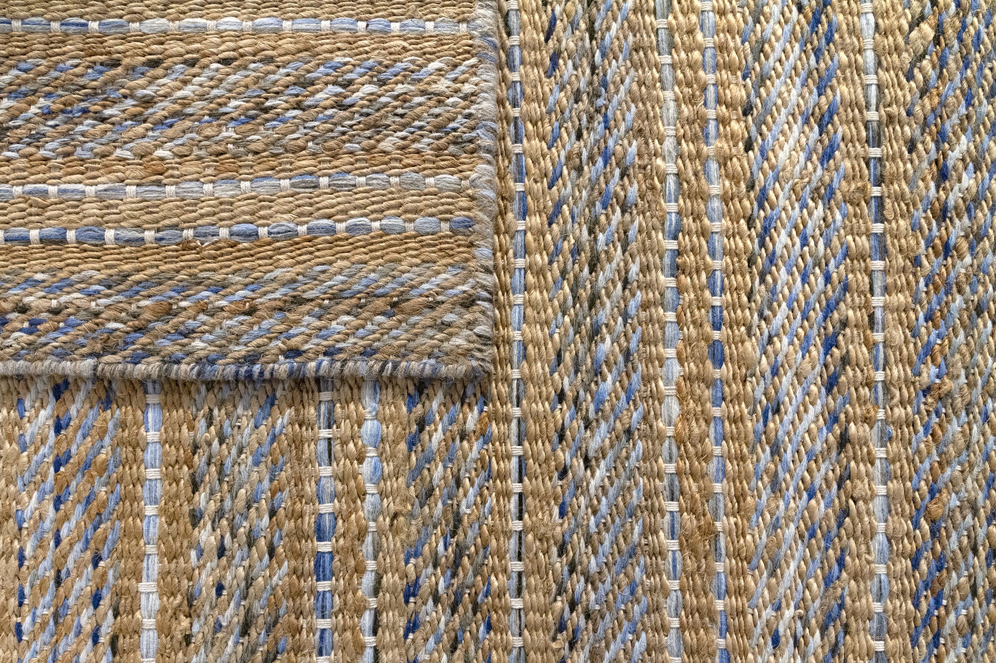 Hamid - Piccolo tappeto in juta e lana OLIVIA BLUE 150x80cm - 4