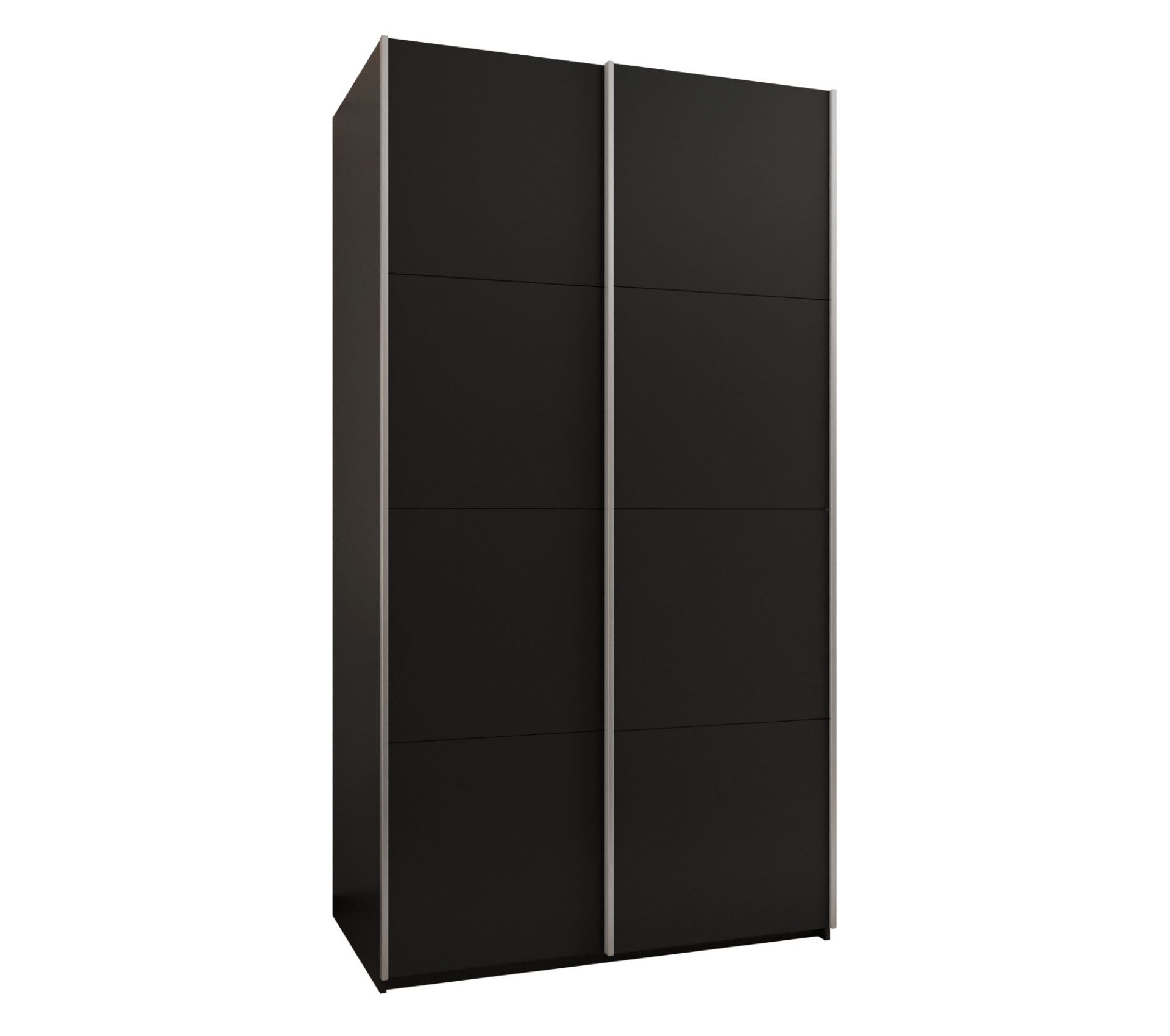Szafa przesuwna wysoka Lux 1 130 x 64 x 245,5 cm czarny + czarny + u. srebrny - Abiks Meble