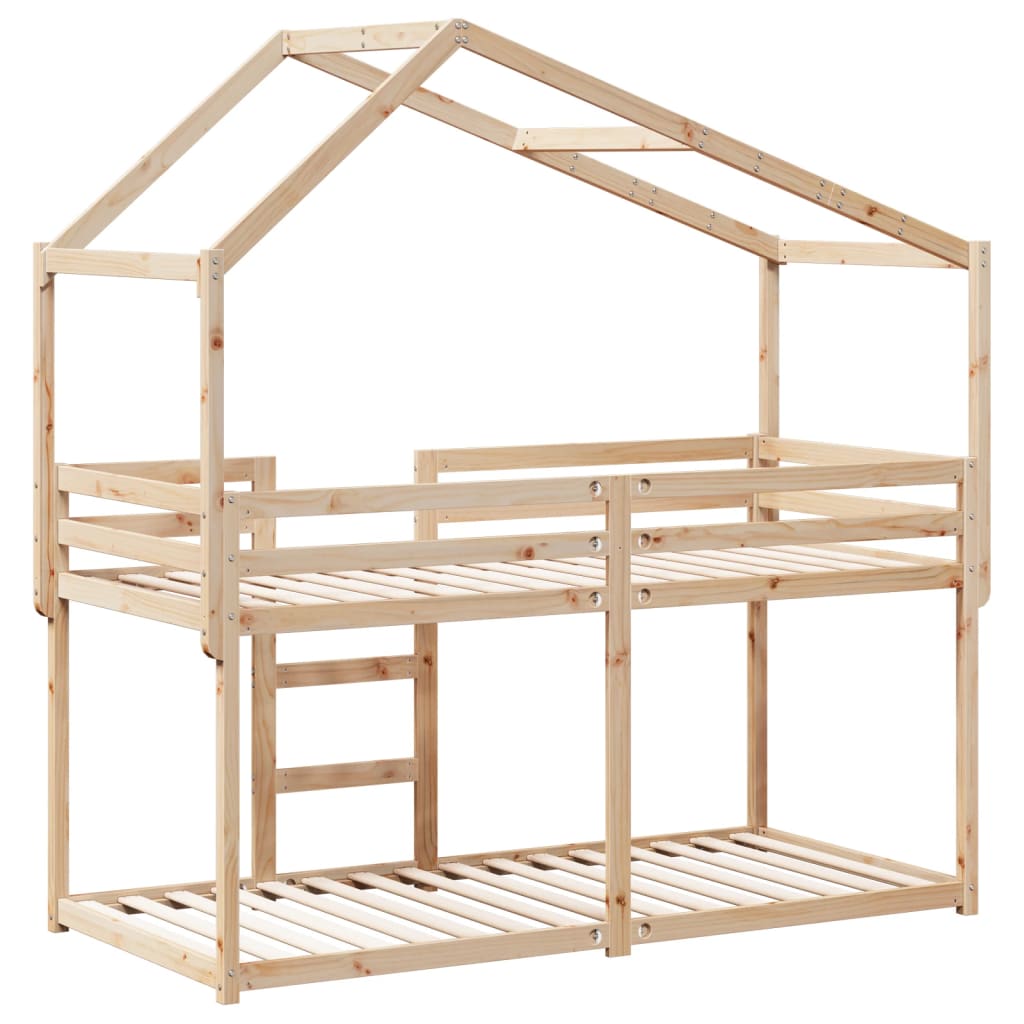 Lit superposé avec toit 75x190 cm bois de pin massif - 8