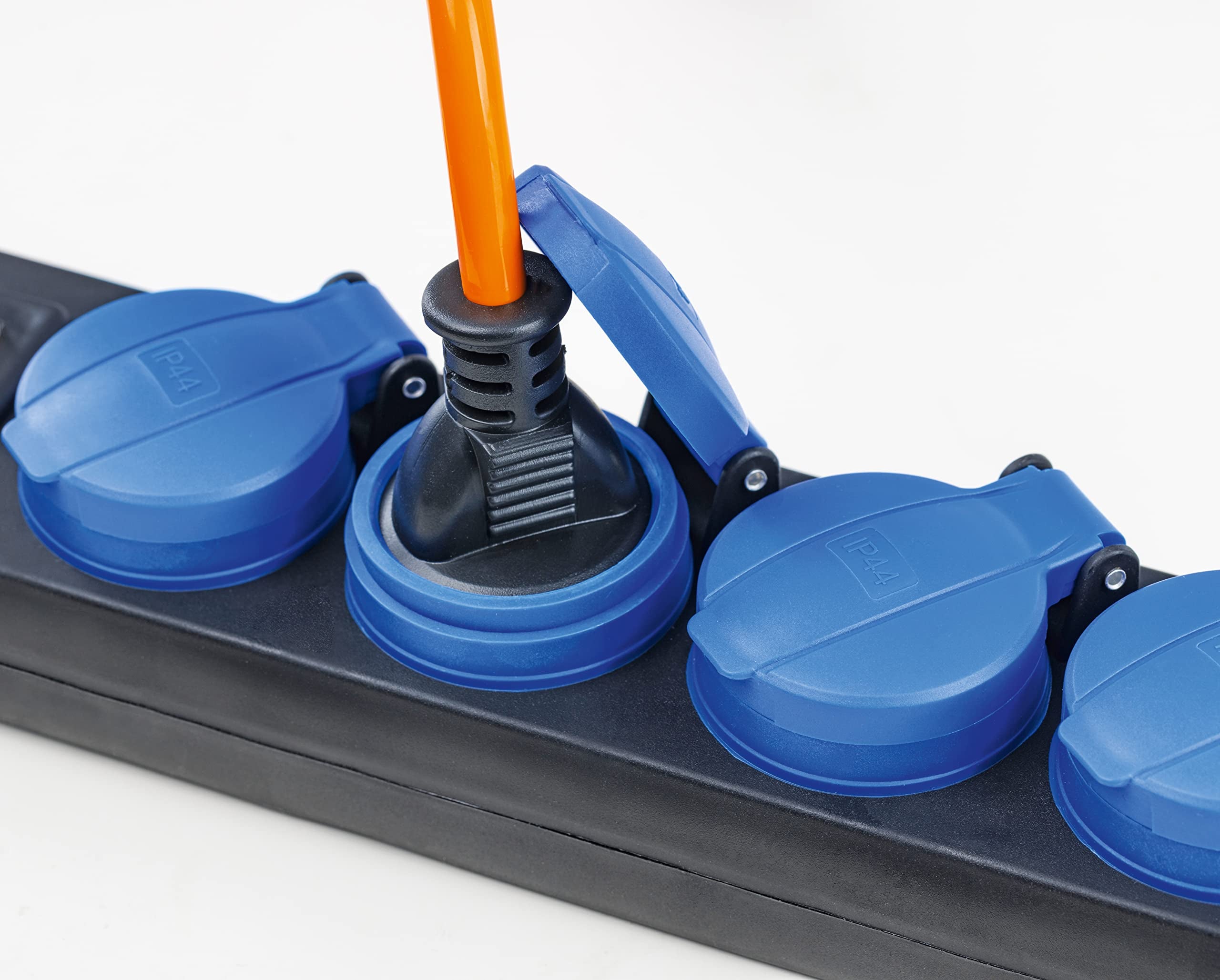 as - Schwabe 38616 - Presa multipla a 6 prese, con cavo da 1,5 m, H07RN-F 3G1,5, multipresa con coperchio a scatto e fissaggio a parete, per esterni, - 3