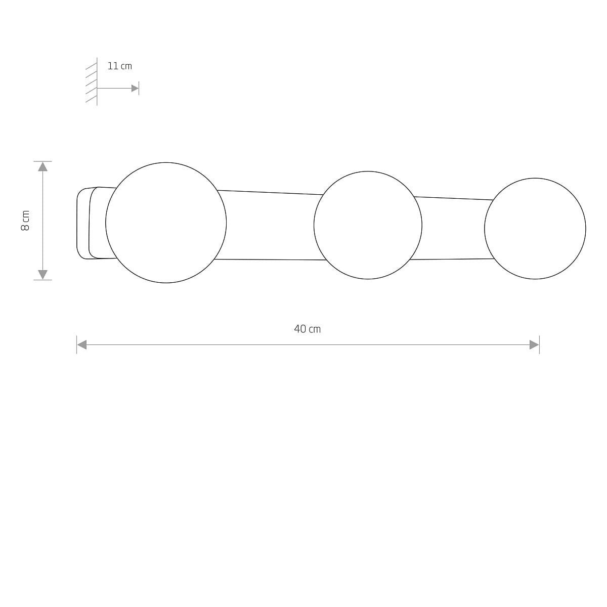 Kinkiet ścienny Brazos czarno-biały 3xG9x25W wym: 8 x 40 x 11 cm szkło IP44 Nowodvorski Lighting