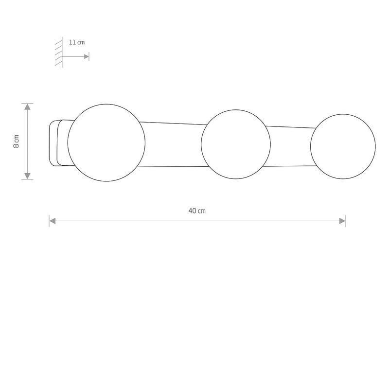 Kinkiet ścienny Brazos czarno-biały 3xG9x25W wym: 8 x 40 x 11 cm szkło IP44 Nowodvorski Lighting