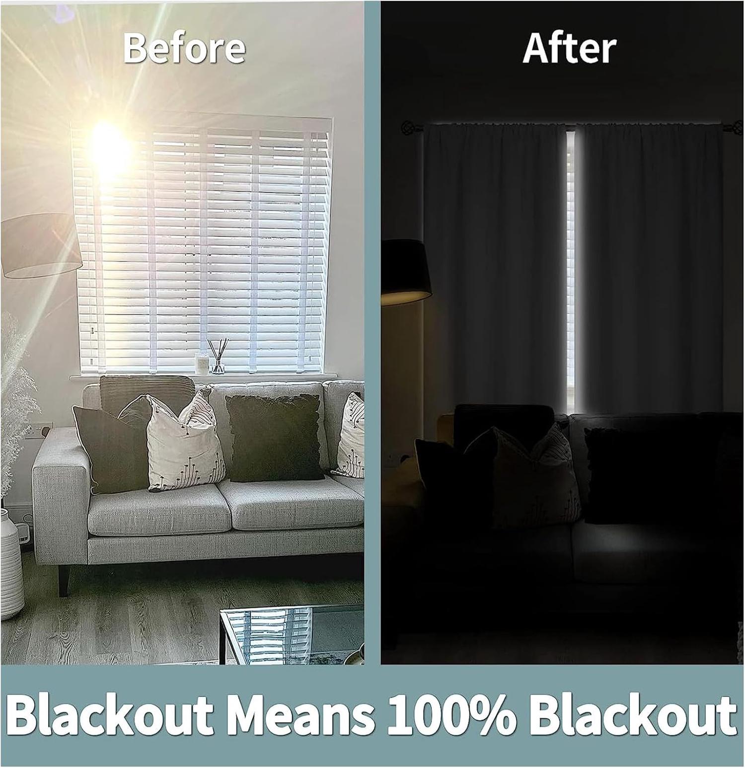 Rideau Thermique Rideau Occultant Draperies à Oeillets 100% Lumiere Bloquer Anti Bruit Anti Chaleur/Froid pour l'hiver 1 PCS L132×H160cm - 7