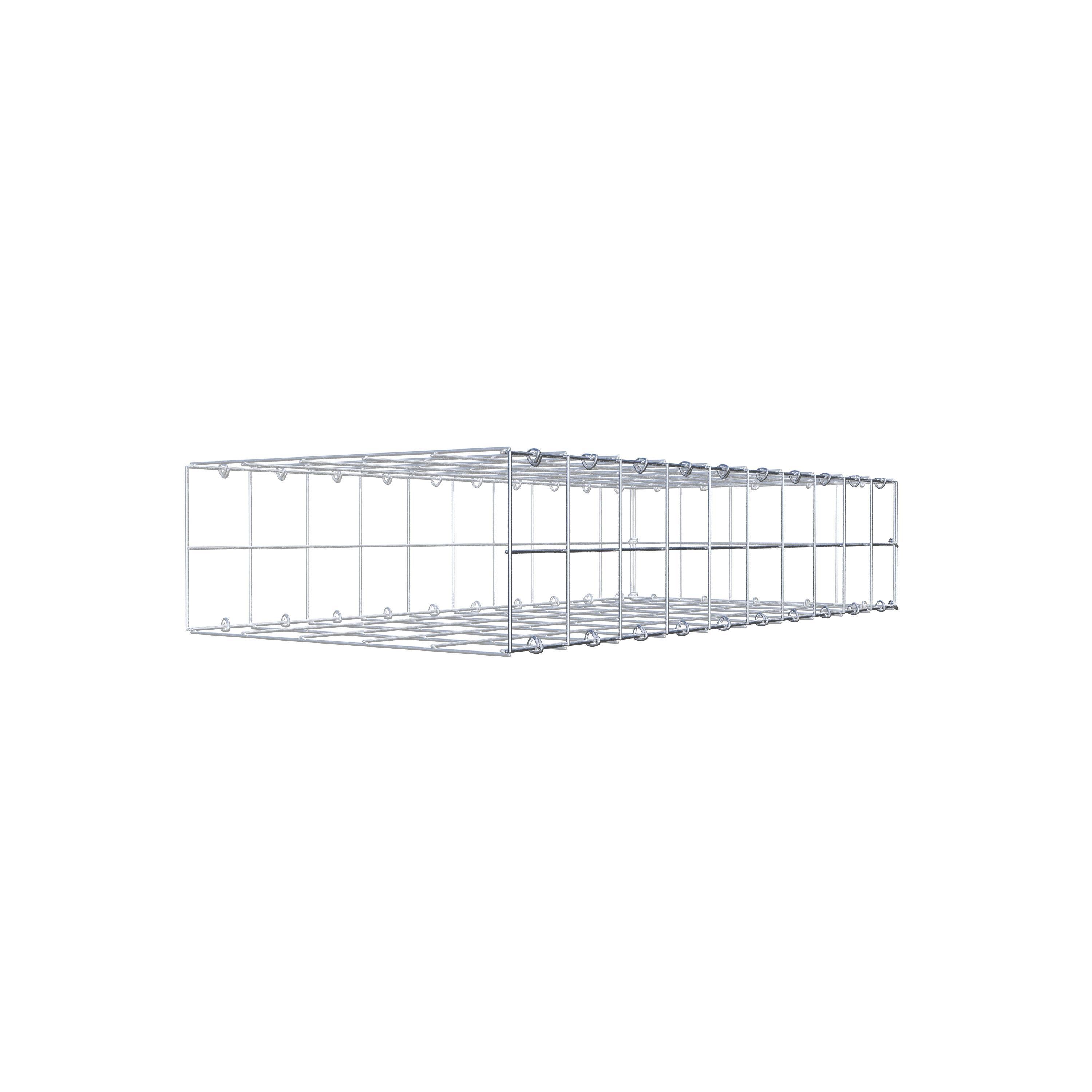 Gavión para alargar en acero galvanizado 100x20x50cm (LxAxP), malla 10 x 10cm, Anillo en C, sin rejilla frontal - 6