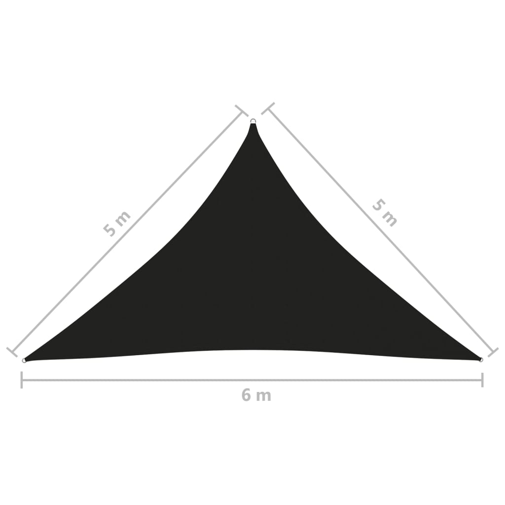 Vela parasole in tessuto triangolare tessuto Oxford 5 x 5 x 6 m nero 02_0009918 - 6