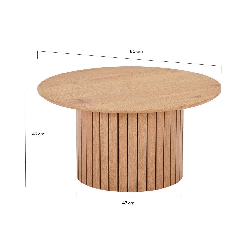 Table basse BAHIA diamètre 80 cm / Décor Chêne artisan - 4