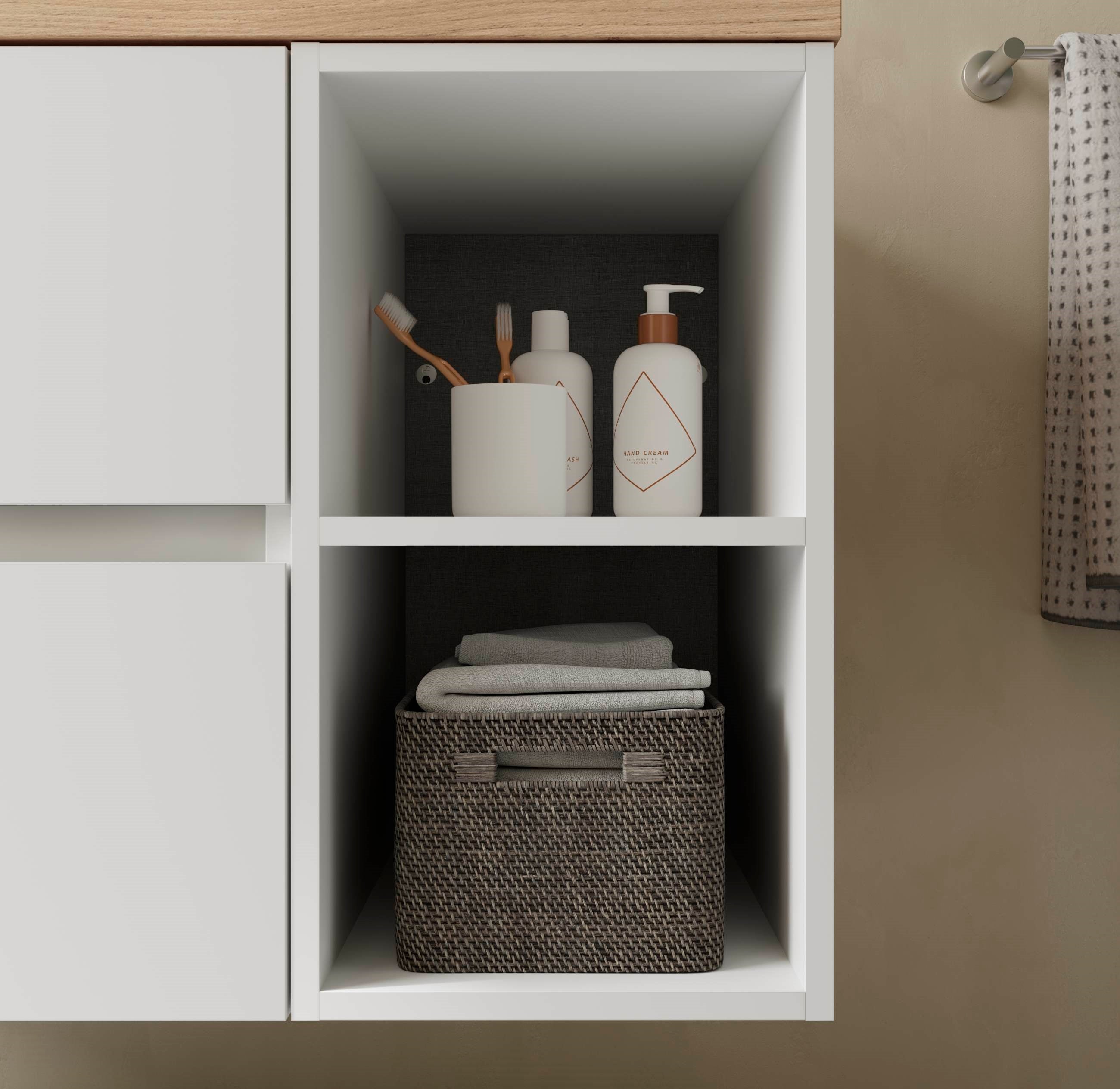 Meuble de salle de bain BEQUIA Plus 120cm Blanc mat | Vasque à poser Porcelaine Centrale - 4
