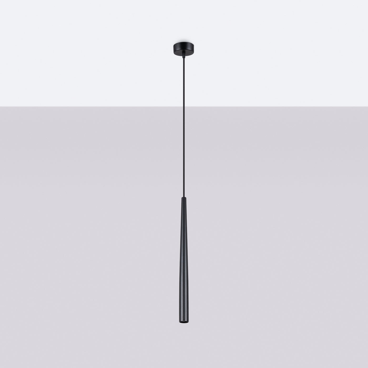 Lampa wisząca EUPHORA 1 czarna LED 4000K - 8x8x118cm Sollux