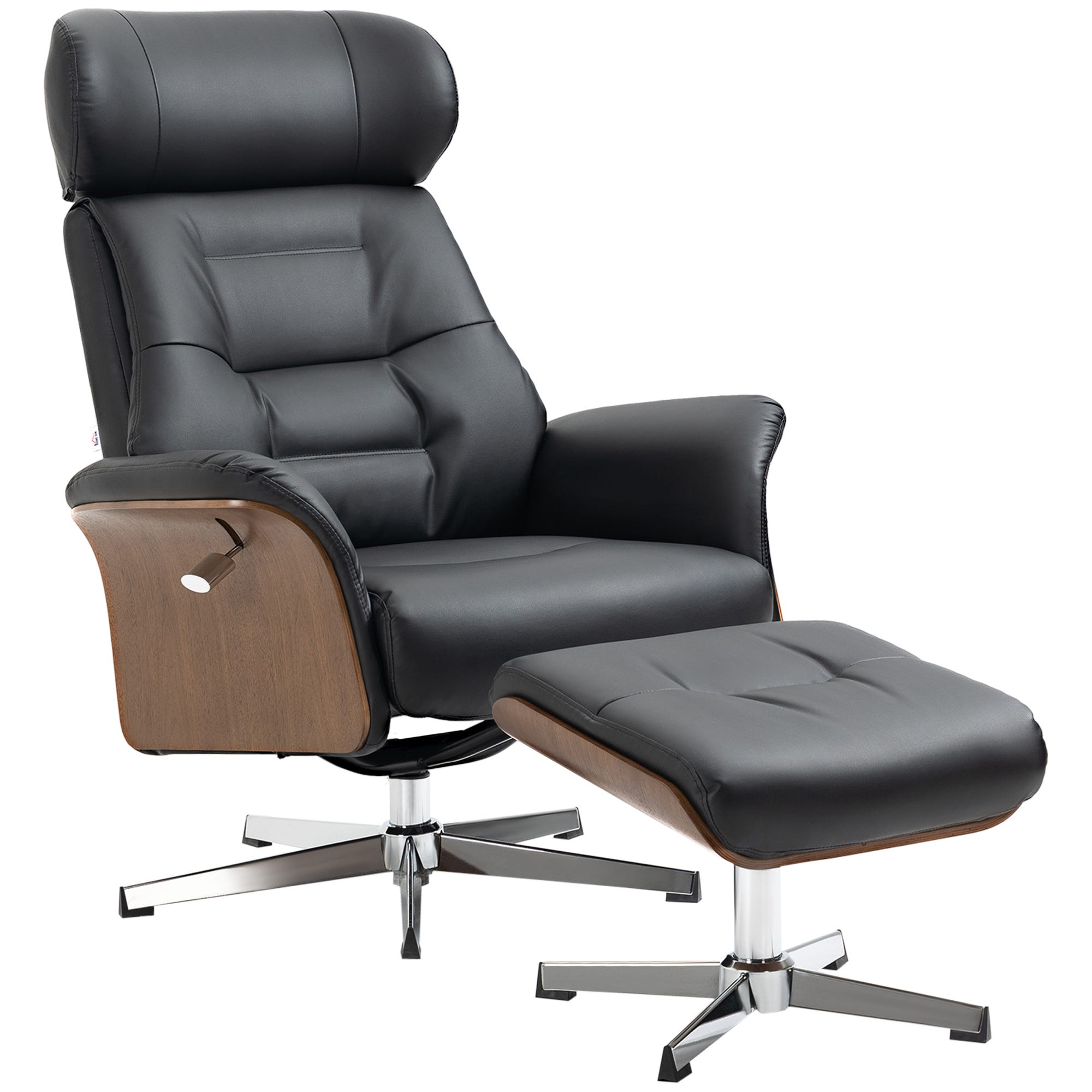 Reclining chair with footrest, adjustable reclining backrest armchair ...