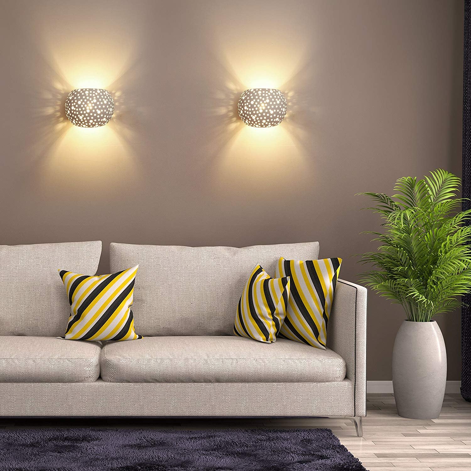 Applique en plâtre lampe moderne perforé lumière de mur de double d'émission G9 - 2