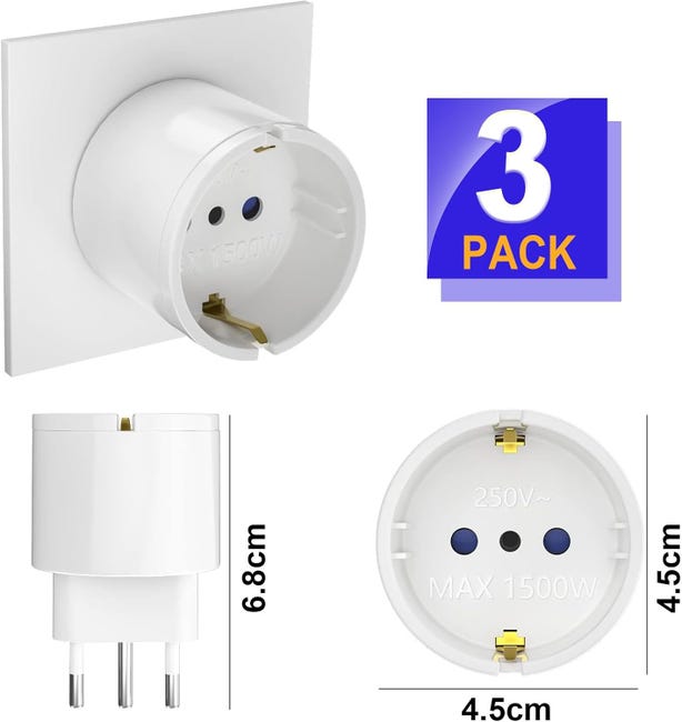 Adattatore Da UE A UK/HK/Singapore/Emirati Arabi Uniti/KSA Con Fusibile Da 13 A E Otturatore Di Sicurezza Spina Europea Defrites A 2 Pin Convertita In Uk A 3 Pin 3 Pezzi Nero 86995535 Adattatore Da UE A UK/HK/Singapore/Emirati Arabi Uniti/KSA Con Fusibile Da 13 A E Otturatore Di Sicurezza Spina Europea Defrites A 2 Pin Convertita In Uk A 3 Pin 3 Pezzi Nero 86995535