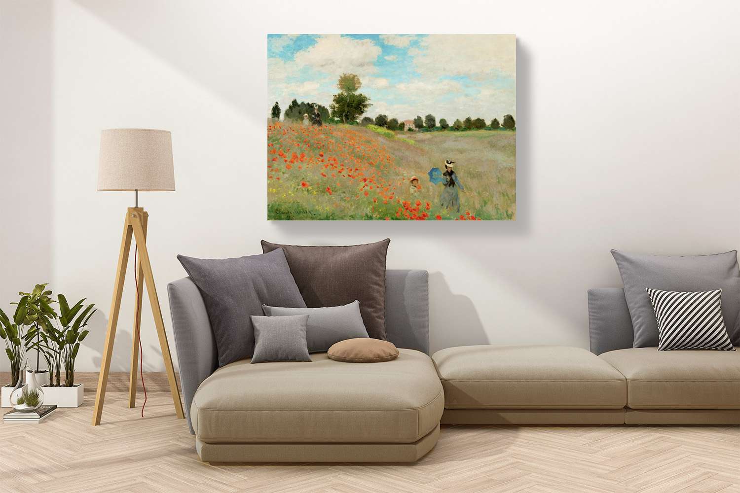 Impression sur toile - Claude Monet, Coquelicots - 100x70 cm - 3