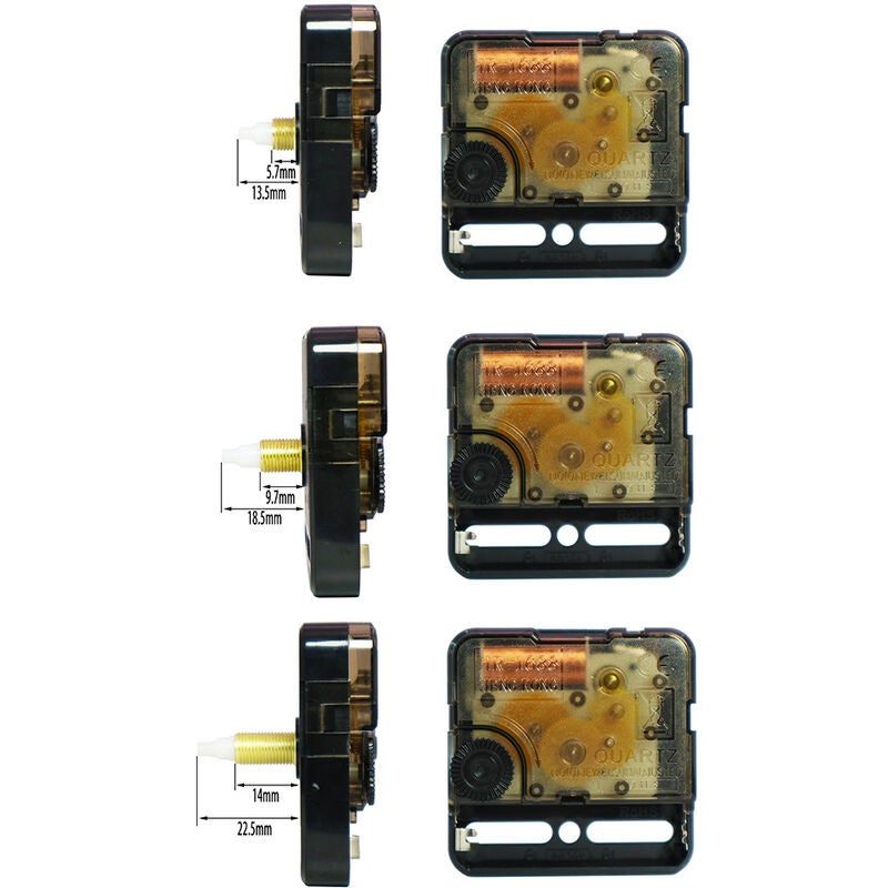 CABLEPELADO Mécanisme Mouvement Horloge Quartz Silencieux, Kit De Réparation, Création 3D, Poignées, Aiguille Minutes 95mm, Aiguille Heures 65mm, Vert