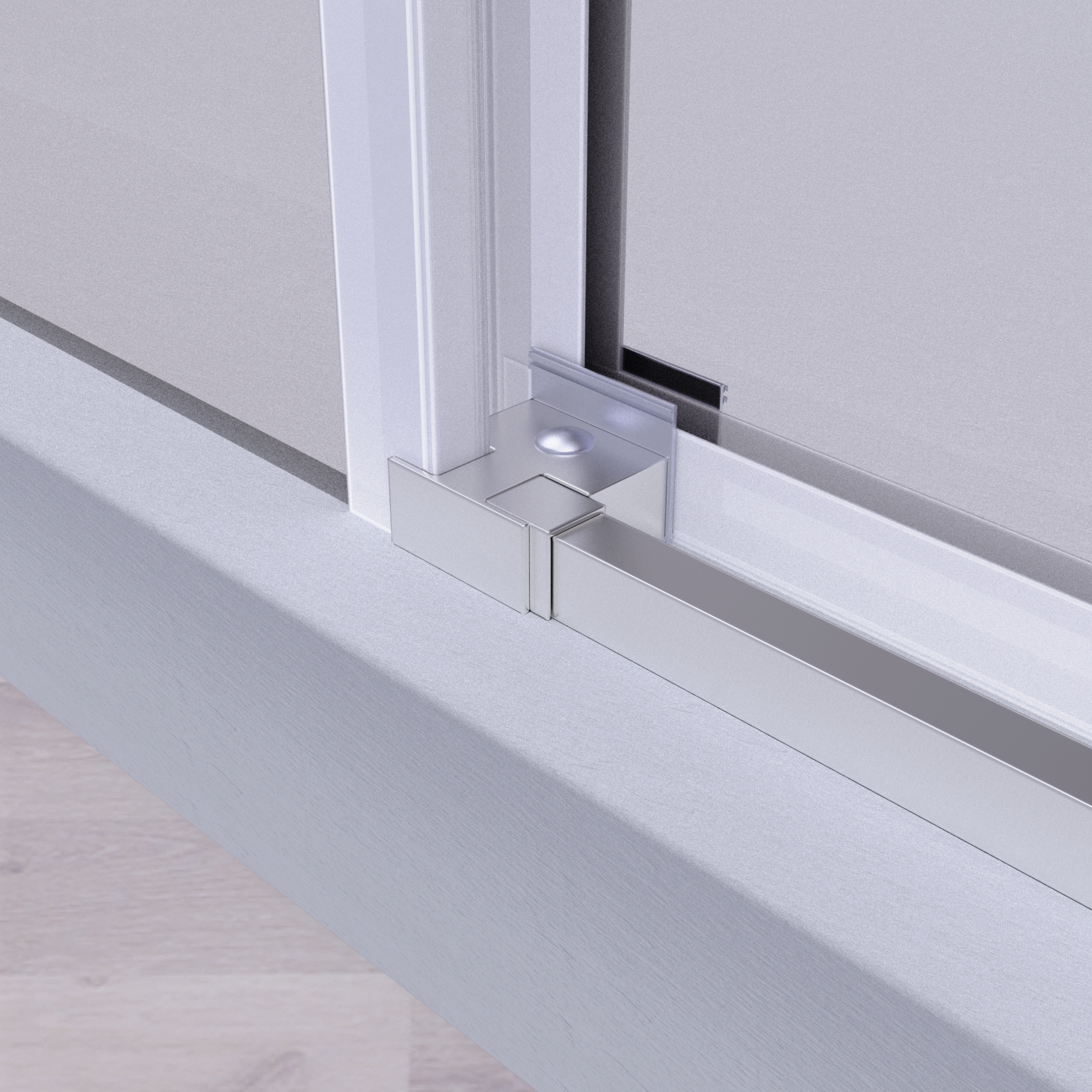 Mampara de ducha frontal corredera 100 cm 1 puerta + 1 fijo Plata cromo Cristal transparente 6 mm 195 cm altura - 7