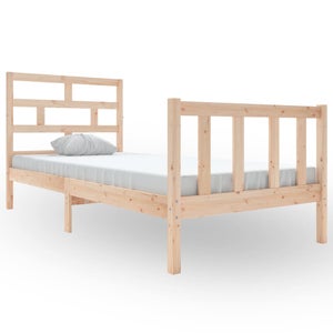 Cadre De Lit En Pin Massif 90x190 Cm - Blanc, Style Simple, 6 Pieds, Support 80 Kg - Pour Enfant, Ado, Adulte