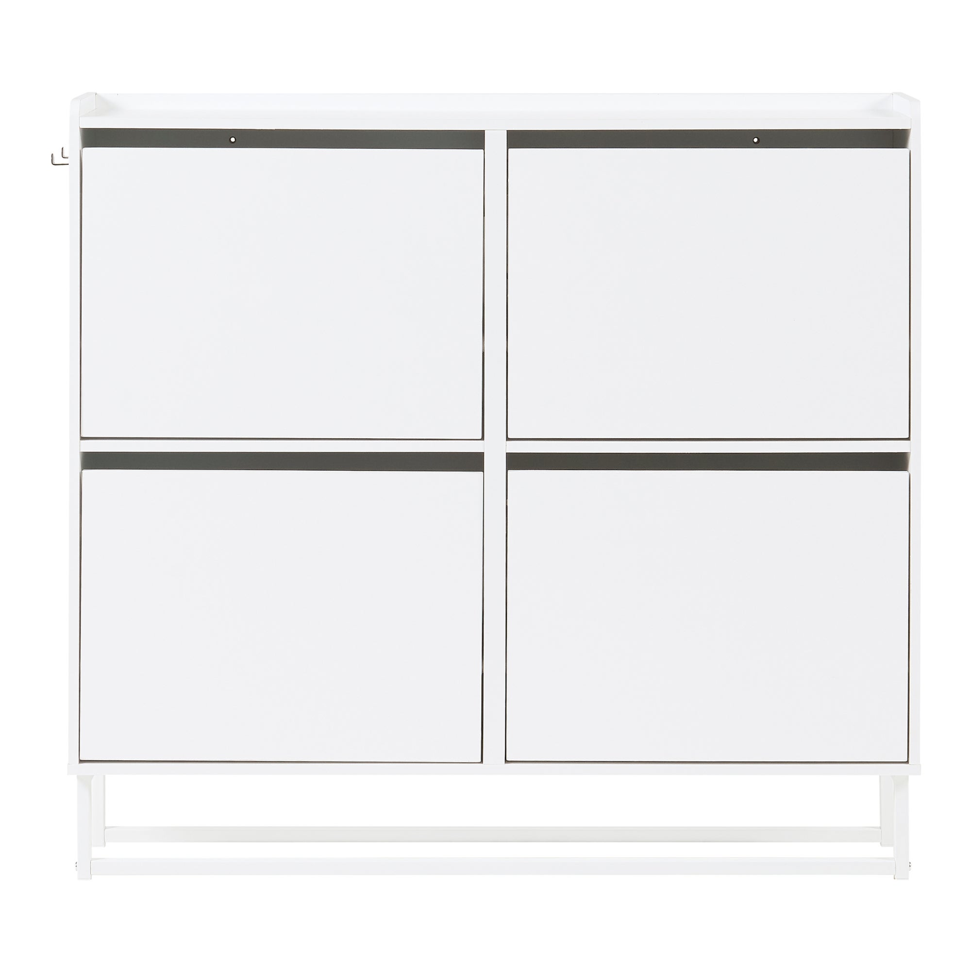 Scarpiera Ylitornio a 4 Contenitori Ribaltabili con Piedini a Cornice - Bianco [en.casa] - 6